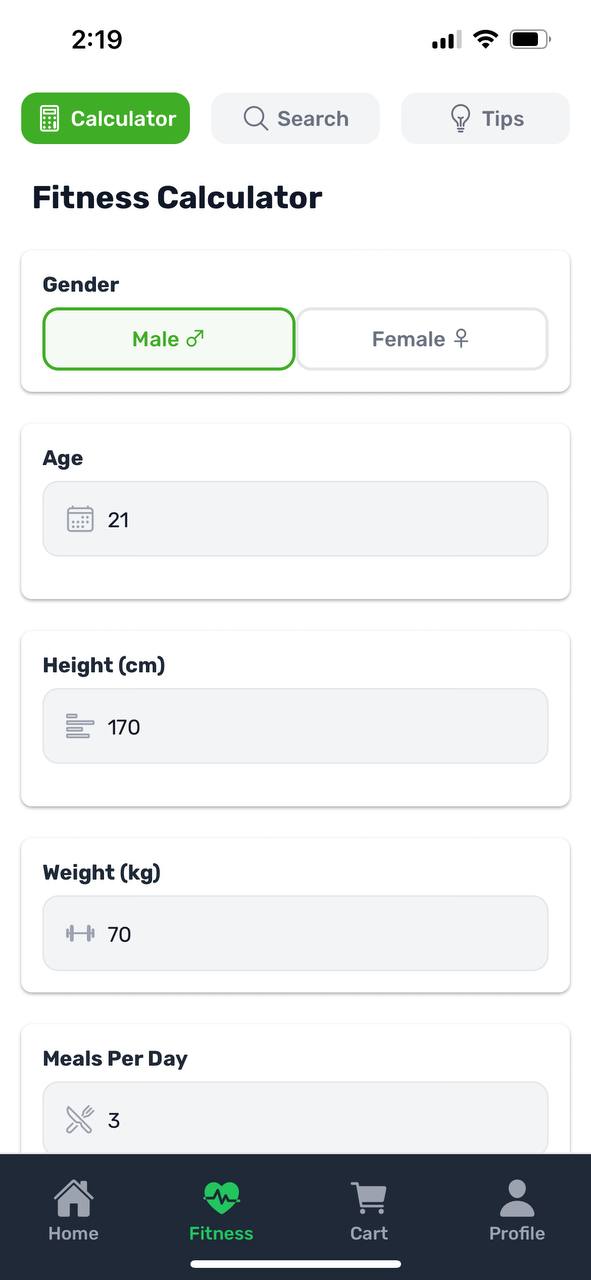 Fitness Calculator 1